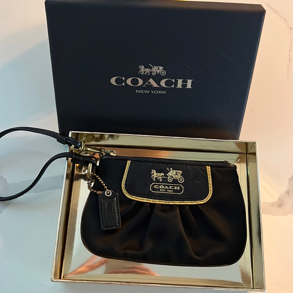 Coach black wristlet